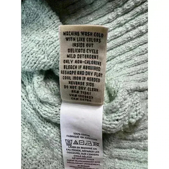 LL Bean Mint Green Cozy Knit Crewneck Sweater Womens Plus 2X Coastal Laggenlook - Picture 8 of 9